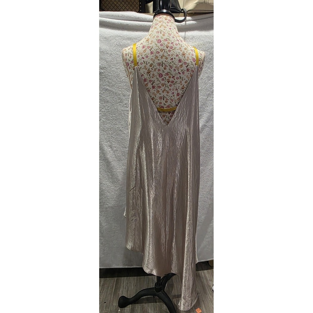 FLOREAT Anthropologie Monroe Metallic Silver Asymmetrical Rocker Boho Festival L - Picture 8 of 10